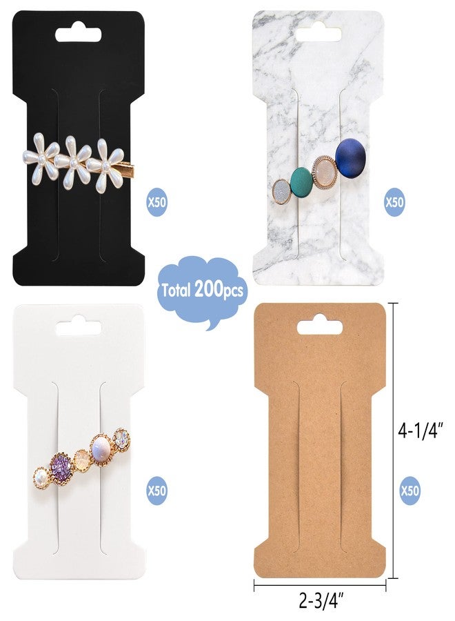 Festiko®200 PCS Hair Clip Bow Display Cards Hair Barrettes Jewelry Display Holder Rectangle Paper Cardboard for Hair Accessories Display and Organizing, 4 x 2-1/2 Inches (Mix) - Image 2